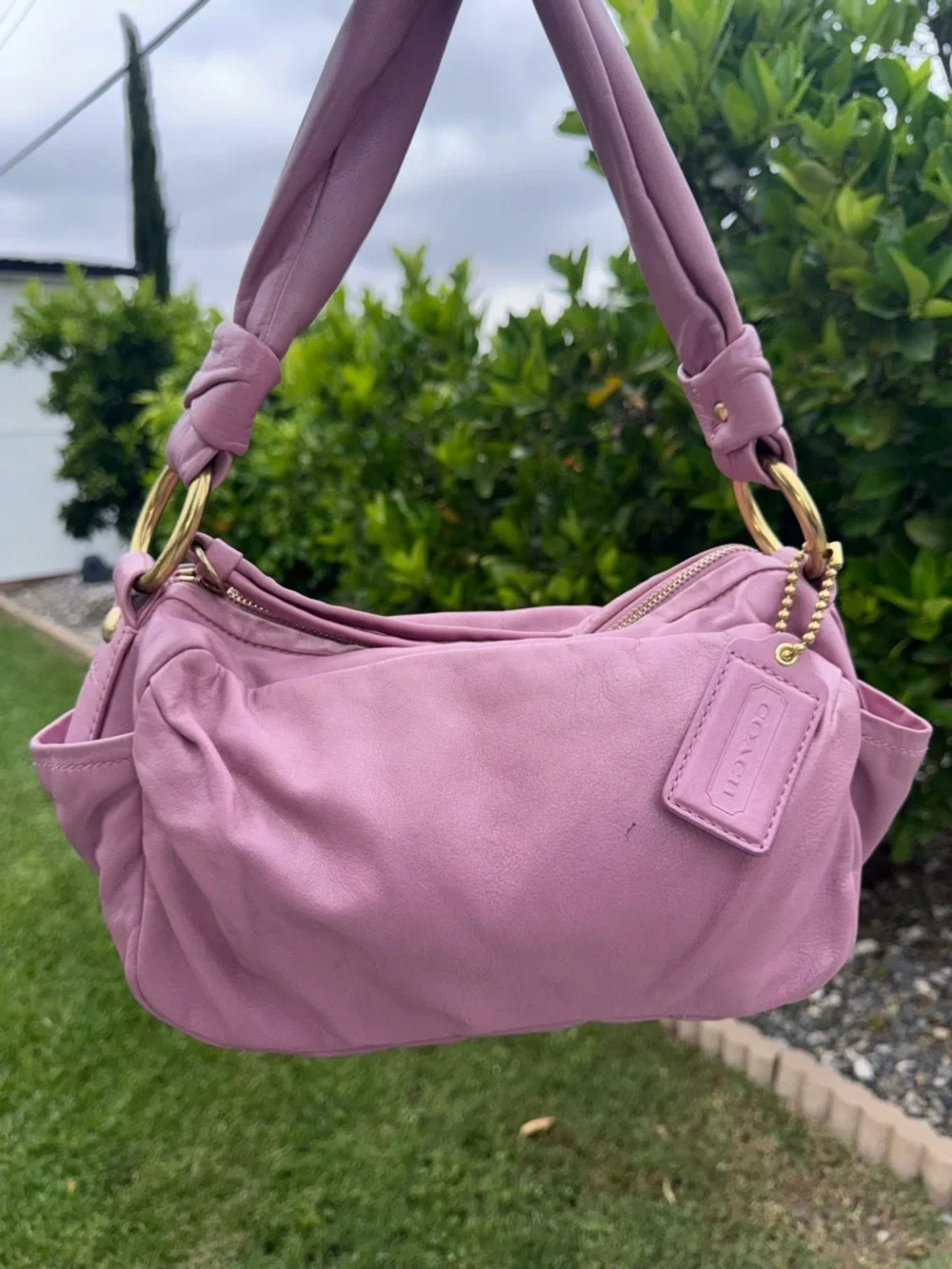 Coach Parker VTG Barbie Pink Shoulder Y2K Leather Shoulder HandBag Purse #13442